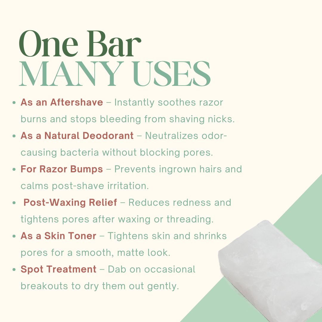 Shunyam Alum Bar - Aftershave and Natural Deodorant with Travel Pouch (Free)