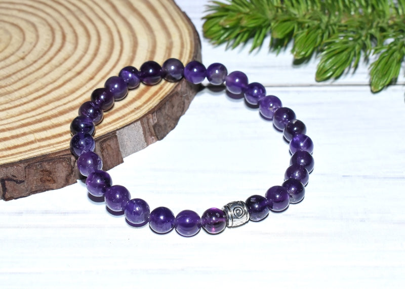 Bamboology Trends Real Certified Amethyst Stone Healing Bracelet | Powerful Stone For Protection & Inner Cleansing