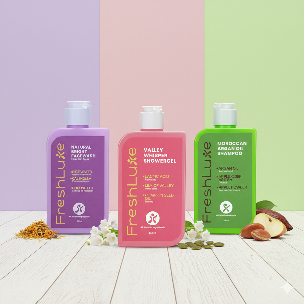 FreshLuxe Anti-Aging for Skin & Hair | AYUSH-Approved | Combo with Rice Water, Lactic Acid & Argan Oil 200ml