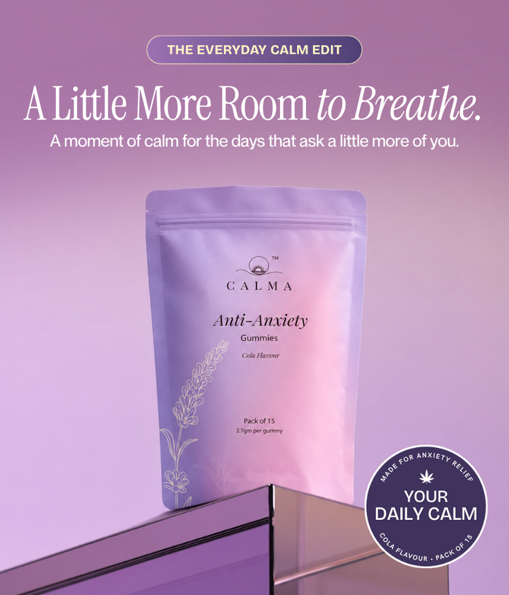 Calma Anti-Anxiety Gummies | Vijaya Extract, Ashwagandha, Brahmi & Shankhpushpi for Stress & Anxiety Relief | Non-Habit Forming | 90mg | Cola Flavour