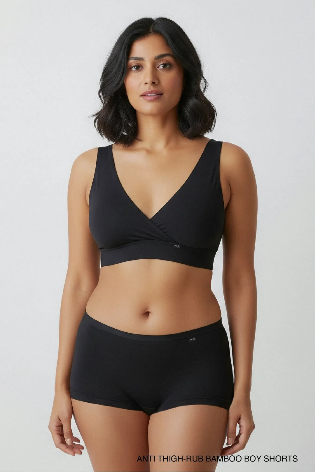 Anti Thigh-Rub Bamboo Boy Shorts - Jet Black