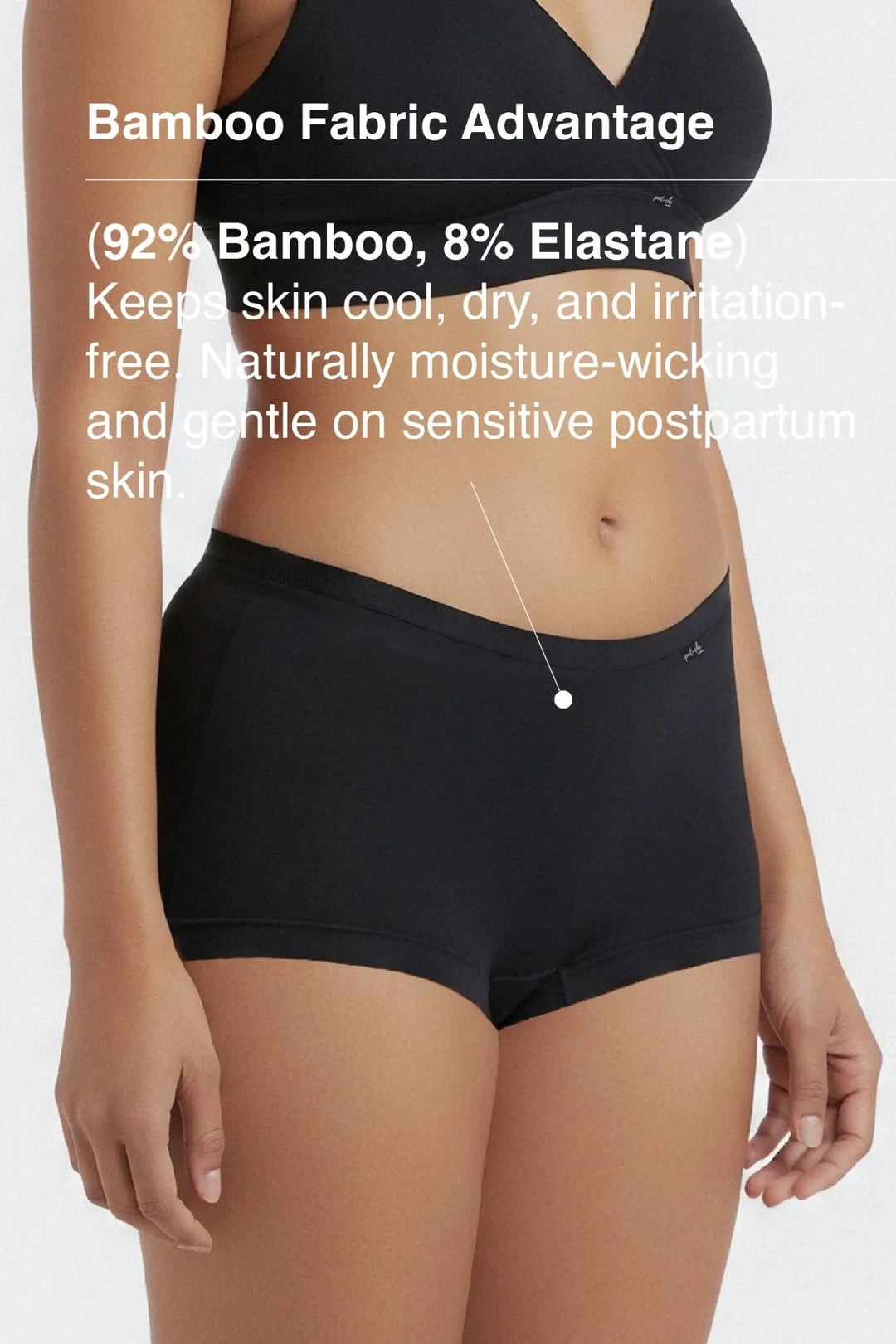 Anti Thigh-Rub Bamboo Boy Shorts - Jet Black