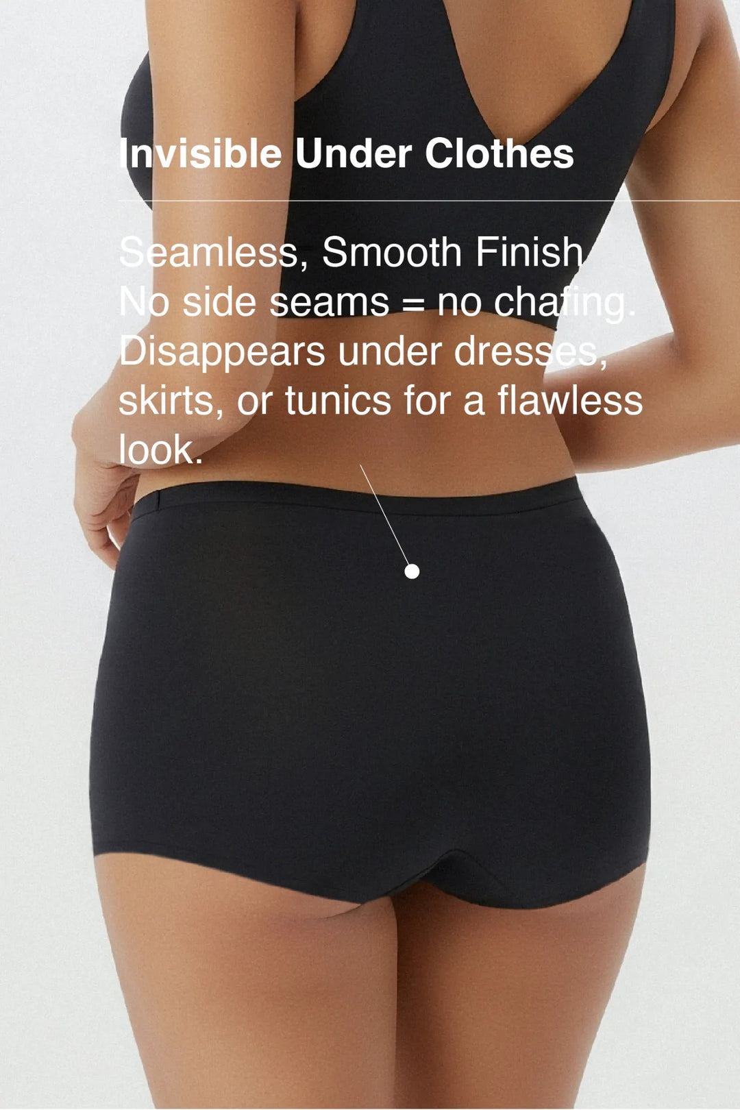 Anti Thigh-Rub Bamboo Boy Shorts - Jet Black