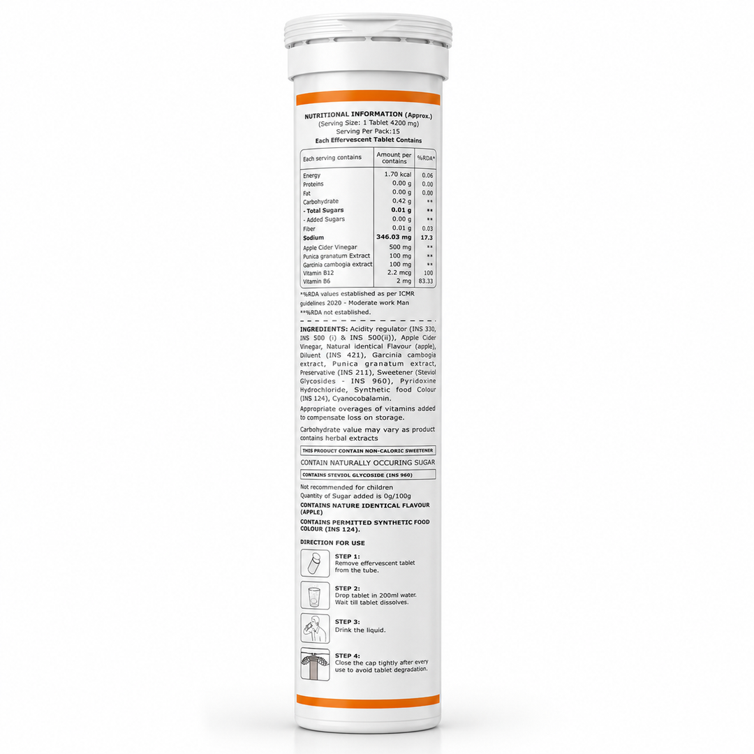 ACV Effervescent Tablet Weight Management & Gut Health | Apple Cider Vinegar