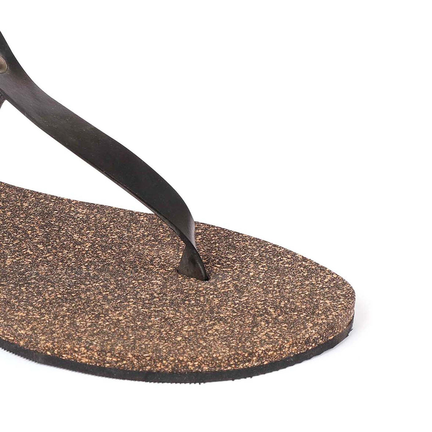 Ara T-Strap Black Cork Sandals for Women