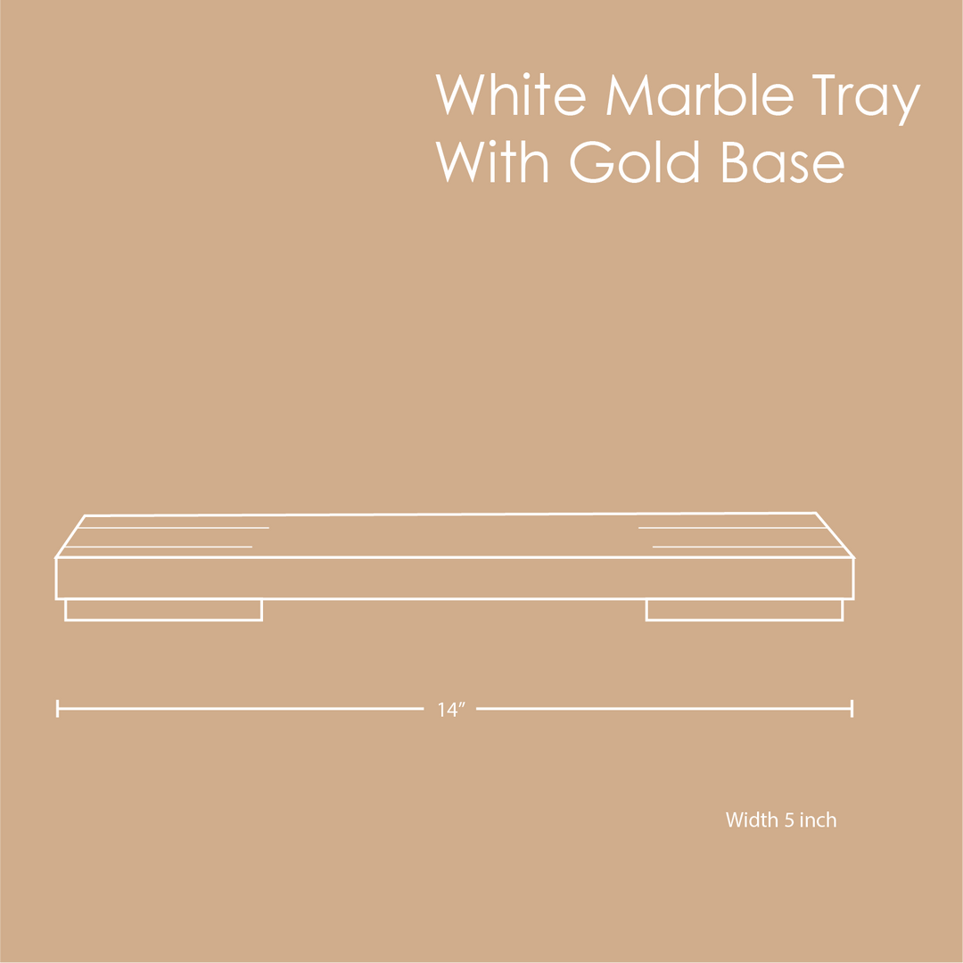 Muun Home Marble Tray With Gold Base