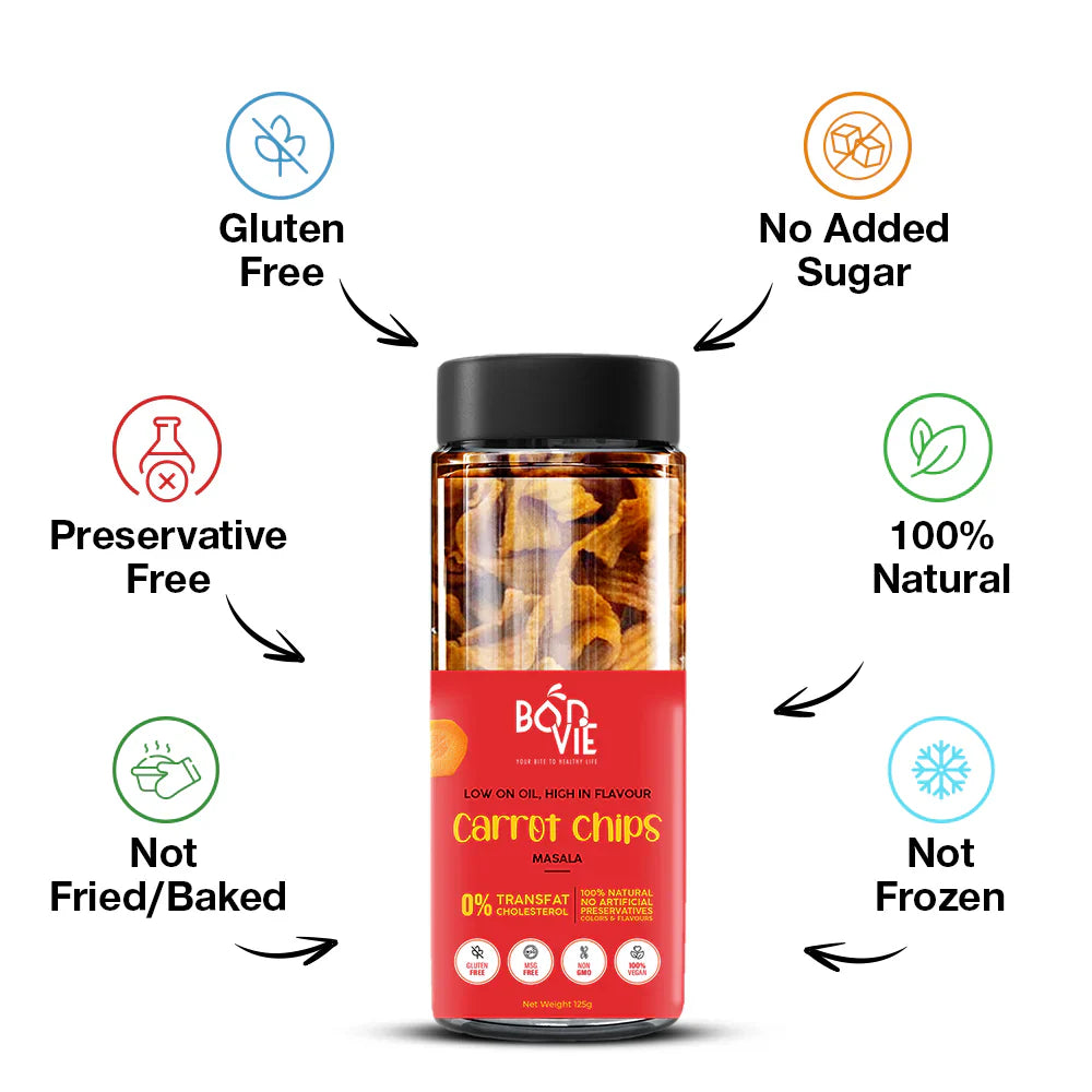 Bonvie Carrot Chips - Masala 125 gm