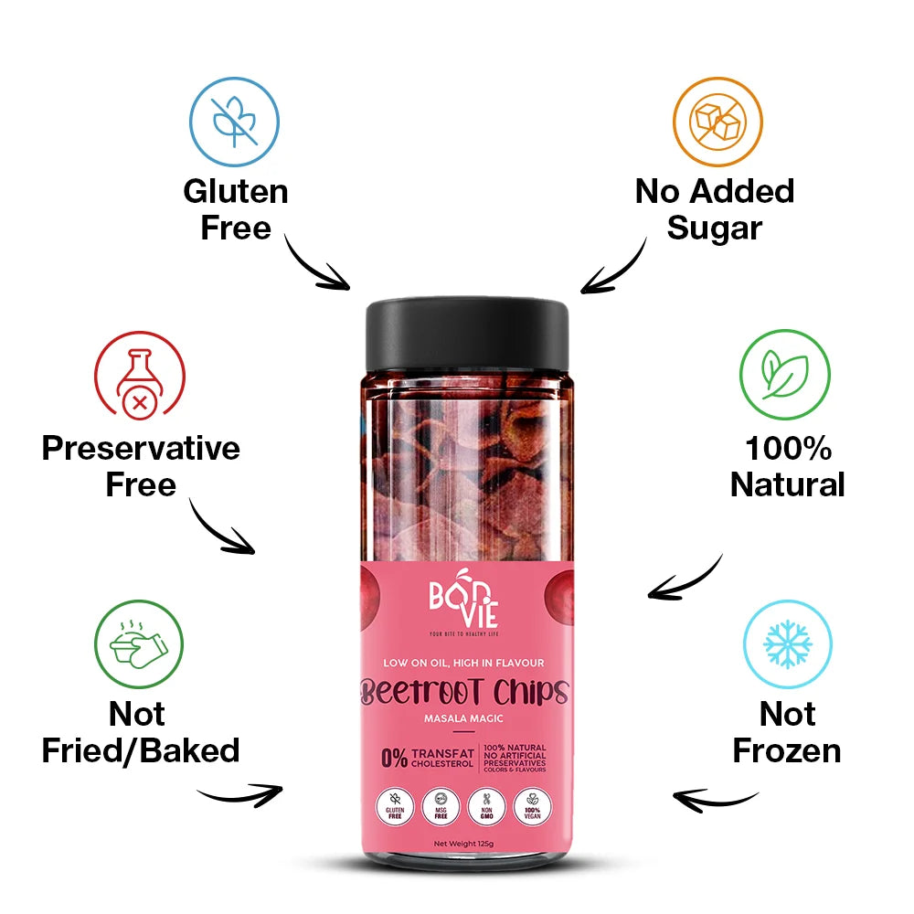 Bonvie Beetroot Chips - Masala 125 grams