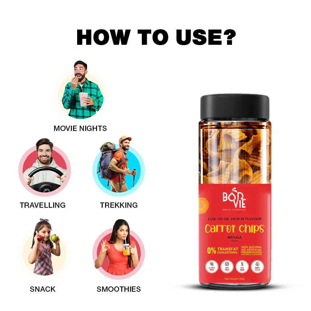 Bonvie Carrot Chips - Masala 125 gm