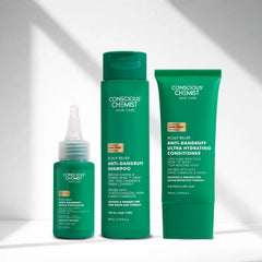 Anti-Dandruff Complete Scalp Care | Scalp Exfoliator, Shampoo & Conditioner | 3 units