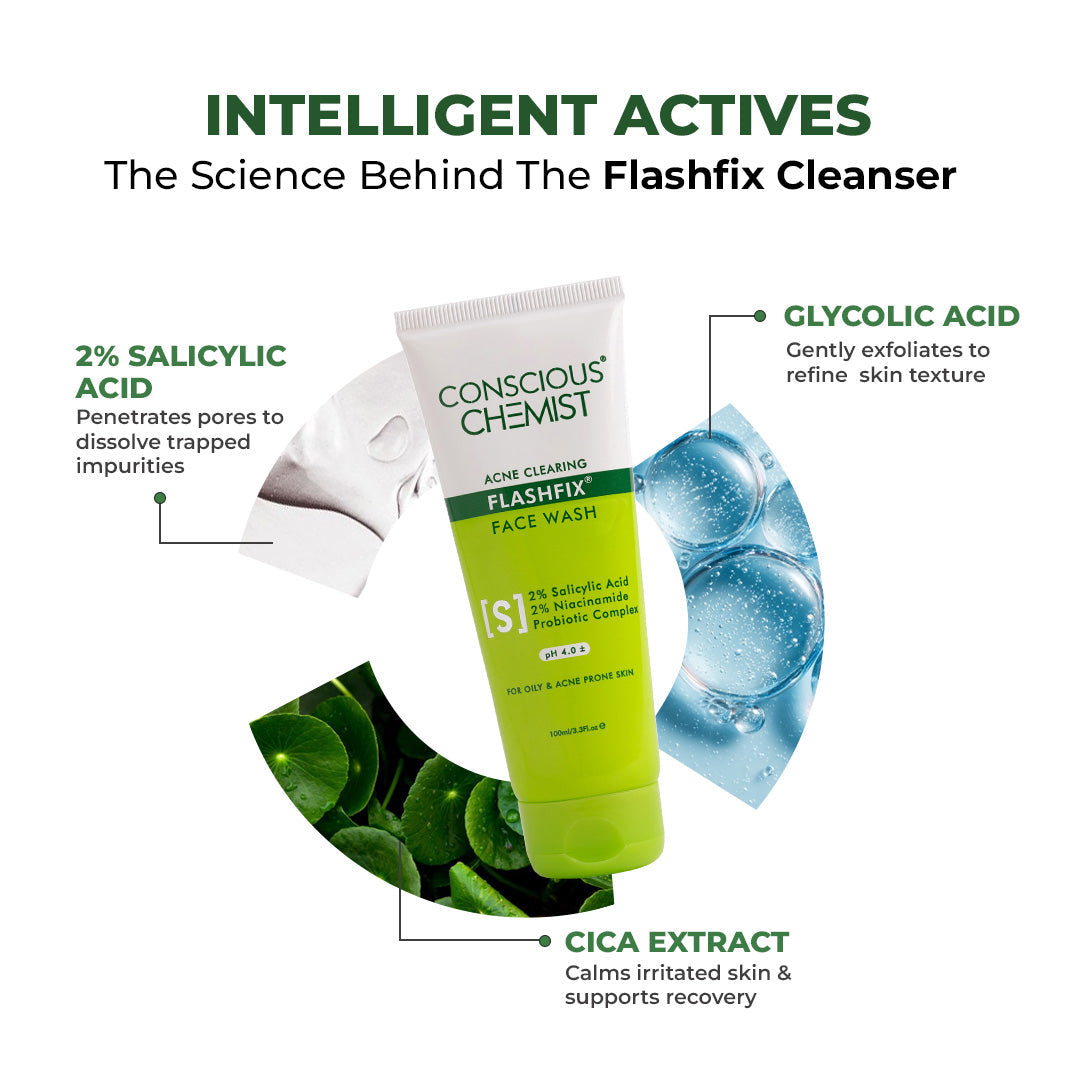 Oil Control & Acne Clearing Exfoliating Face Wash | AHA, BHA & CICA Extract