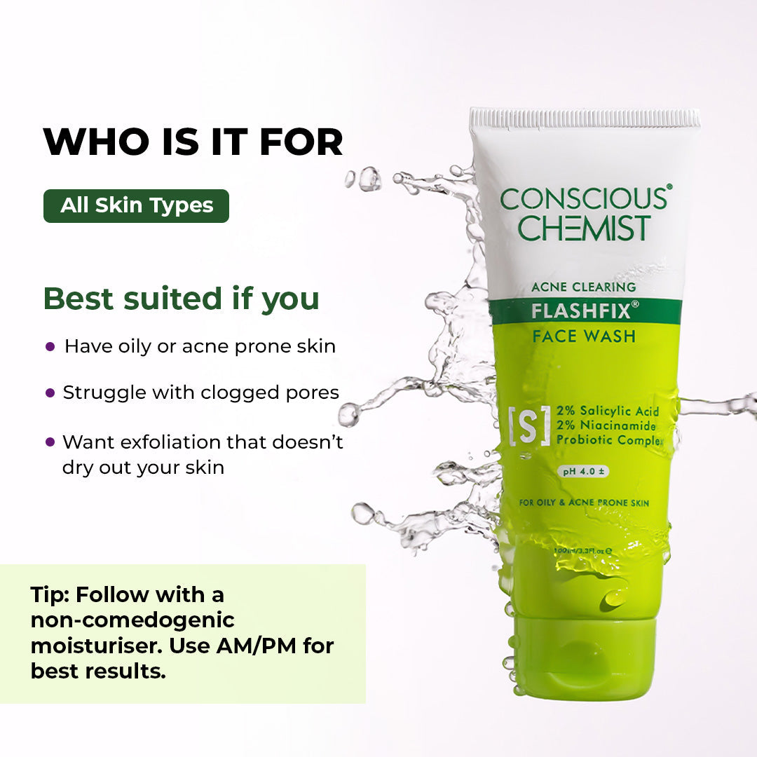 Oil Control & Acne Clearing Exfoliating Face Wash | AHA, BHA & CICA Extract