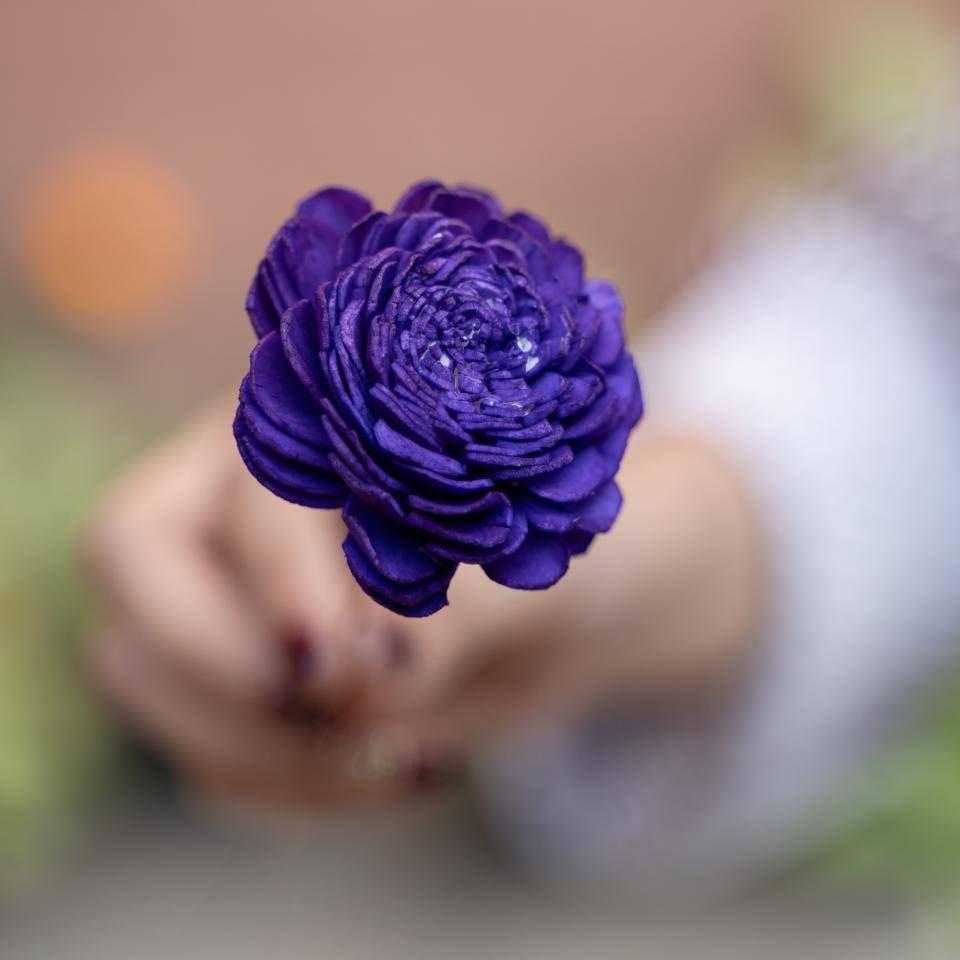 Purple Sola Flower Bunch | Aesthetic Dried Decor