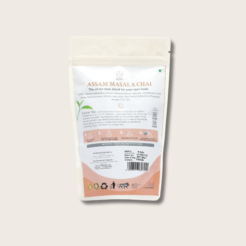 Lluvia Tea Assam masala chai | refresh mood & boosts immunity| 75g