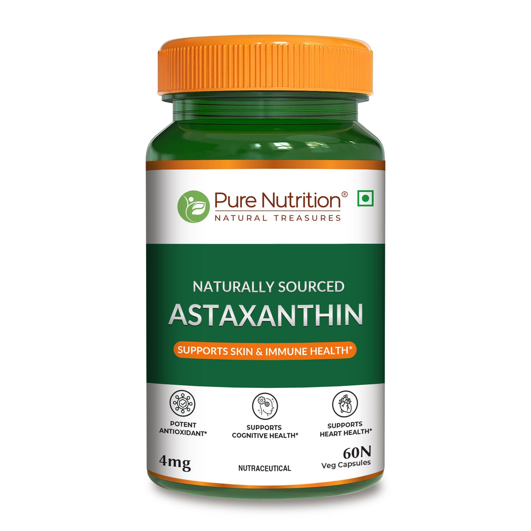 Astaxanthin 4mg Veg Capsules Eye, Skin & Muscle Health | Natural Antioxidant
