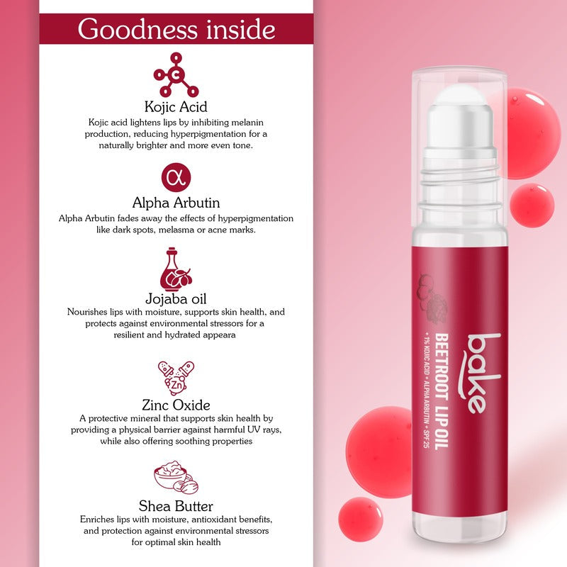 1% Kojic Acid + Alpha Arbutin Beetroot Tinted Lip Oil