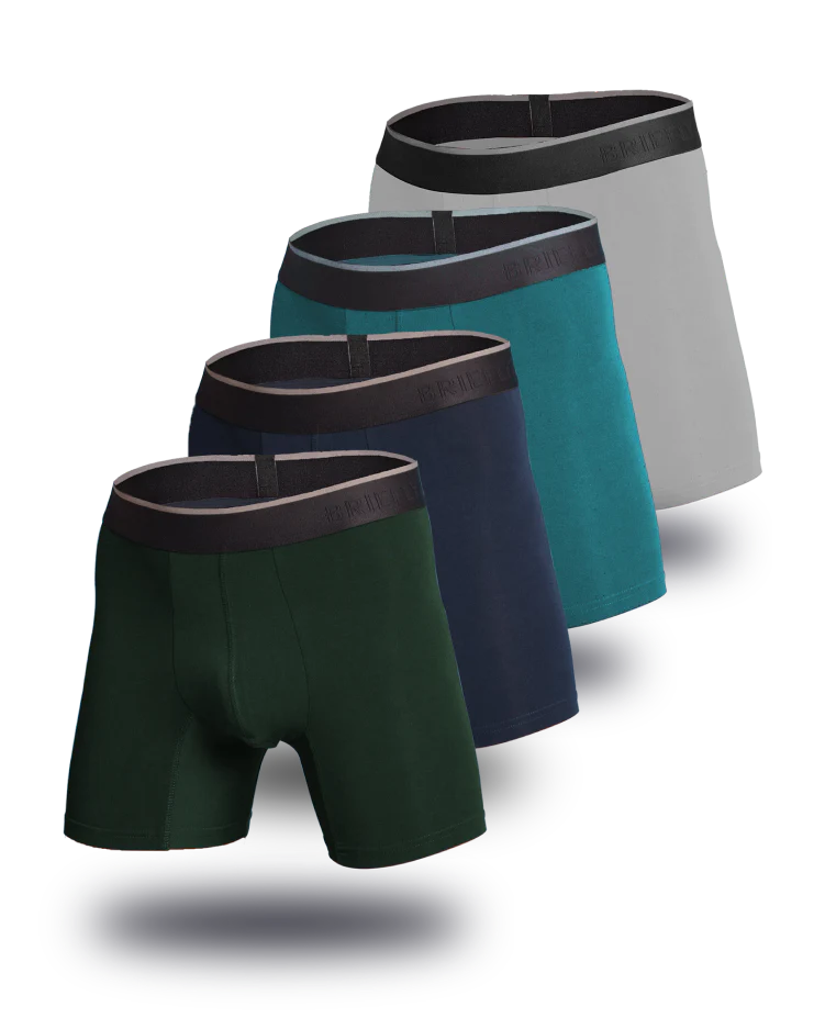 Briefly Bamboo Boxer Briefs 4 Pack