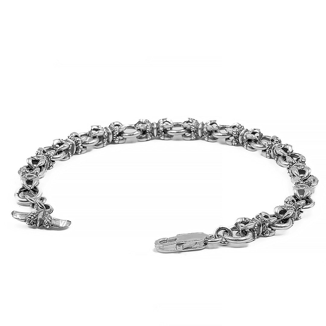 Vajra- Link chain bracelet in Oxidized 925 Sterling Silver