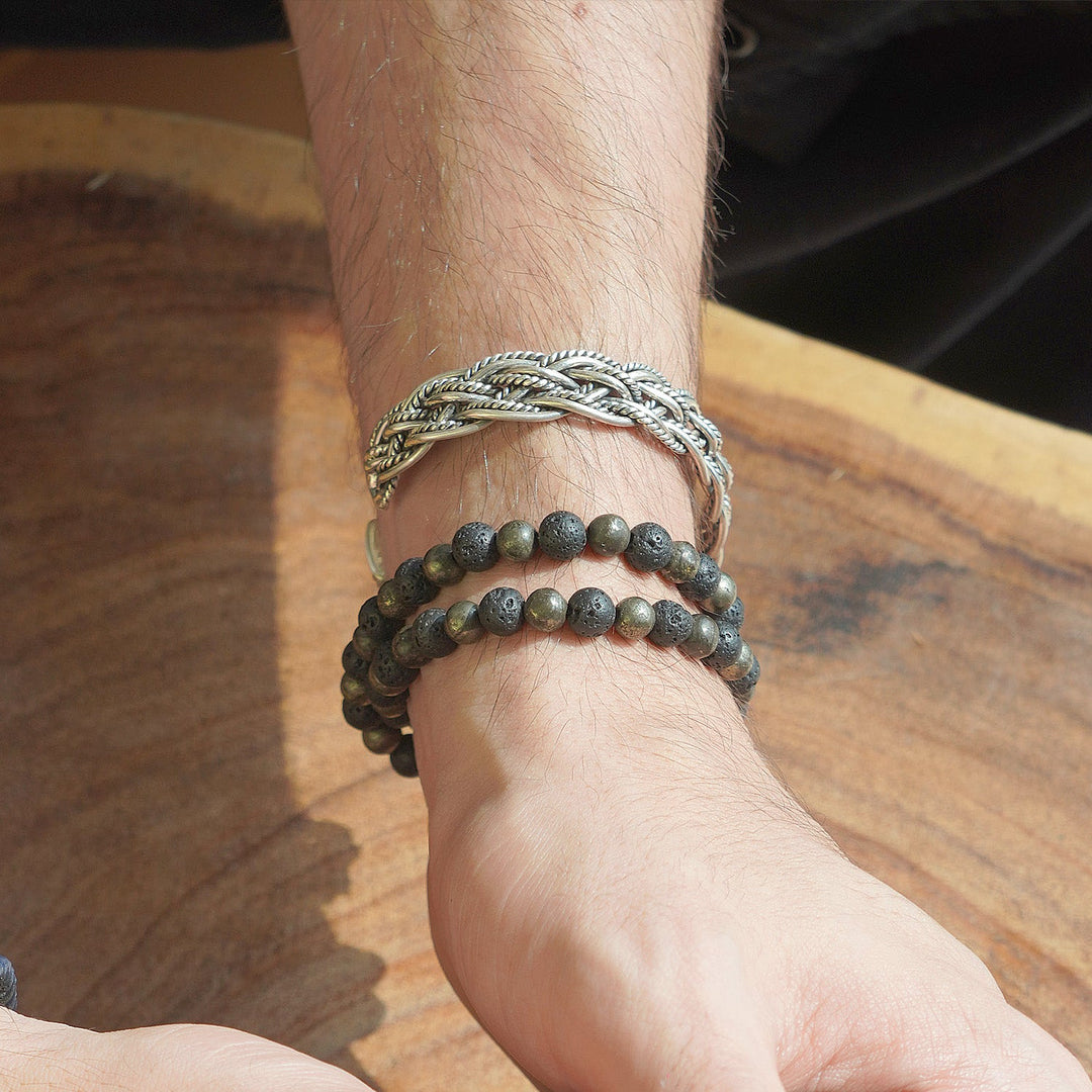 Halyard 925 Sterling Silver twisted cuff bracelet