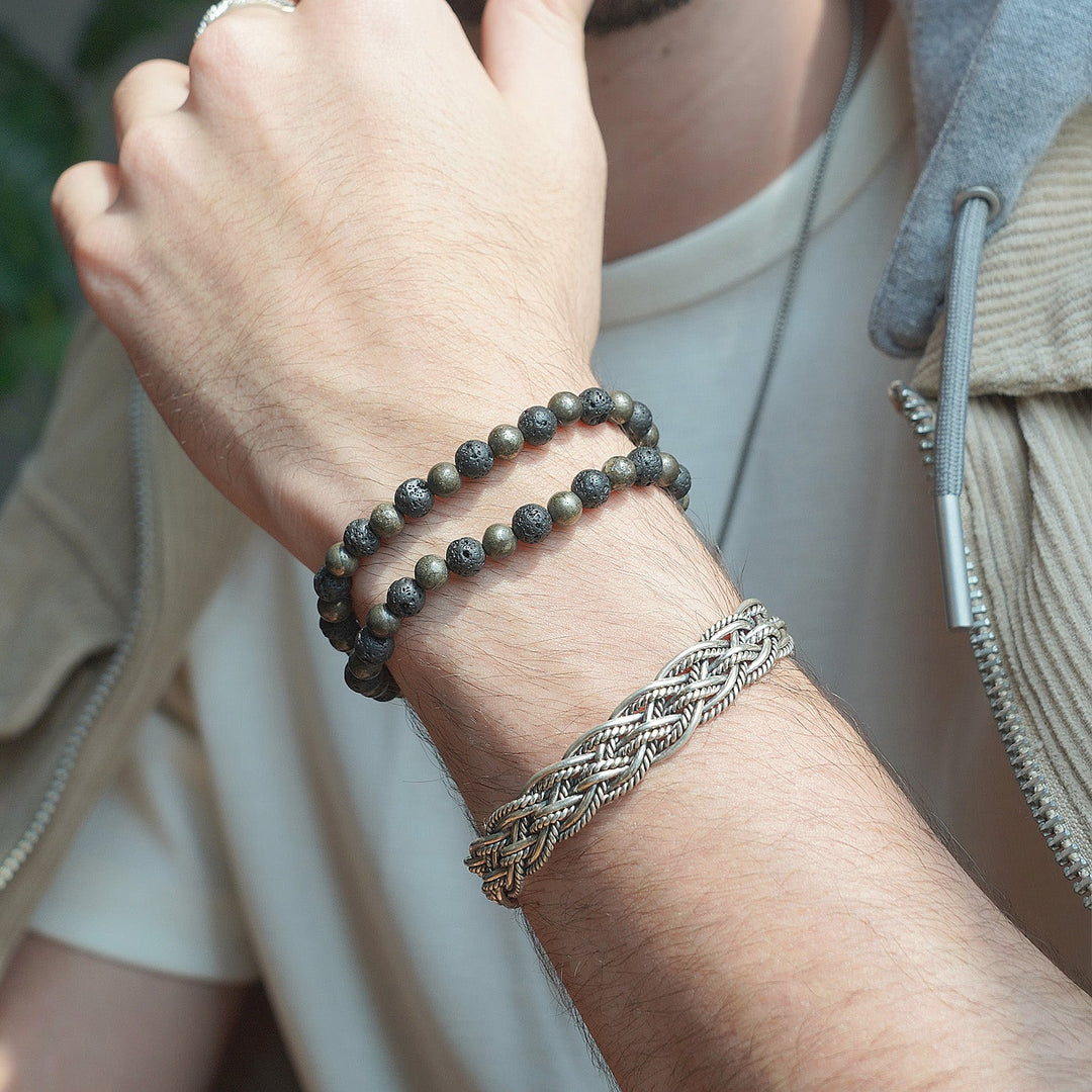 Halyard 925 Sterling Silver twisted cuff bracelet