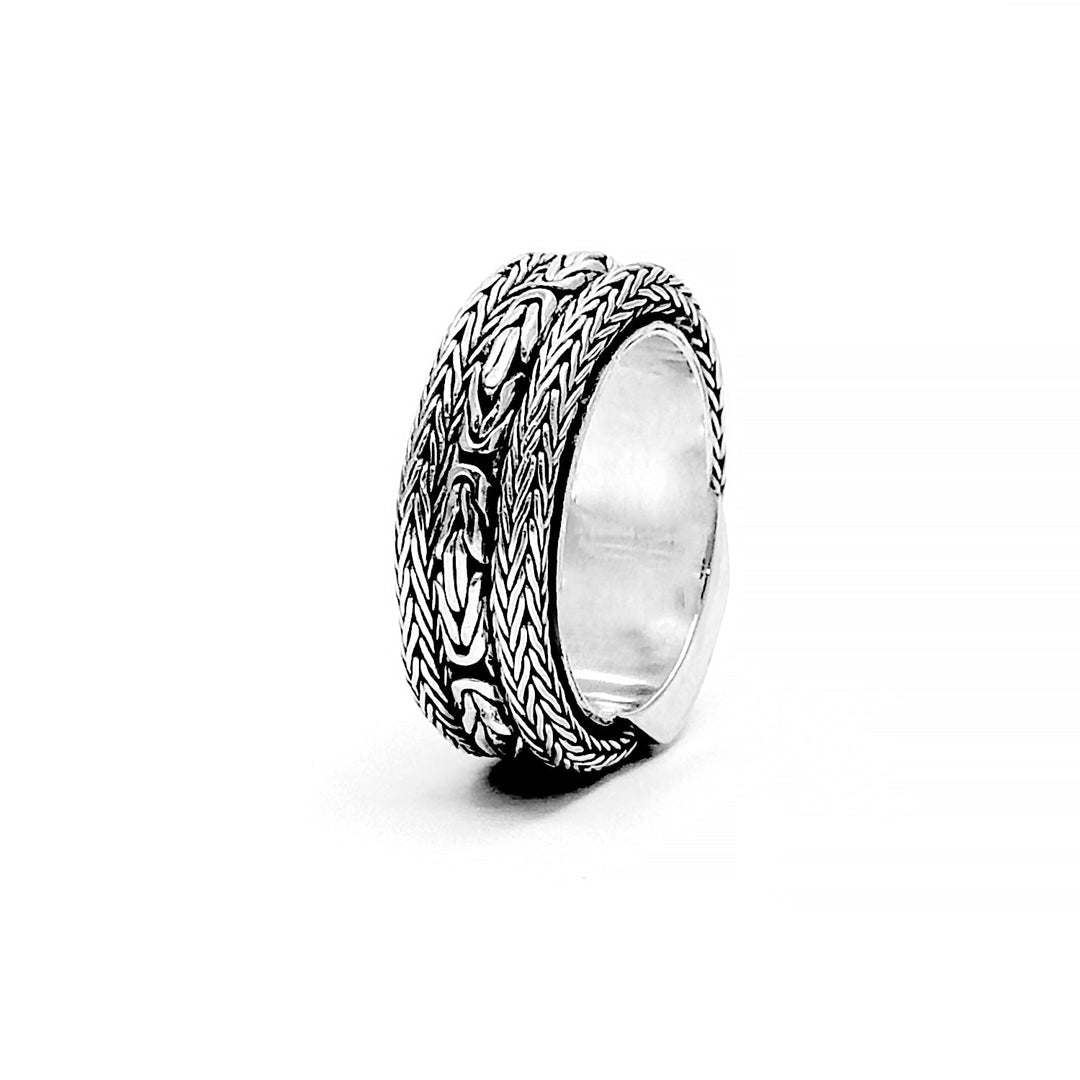 Bali woven ring in Sterling silver
