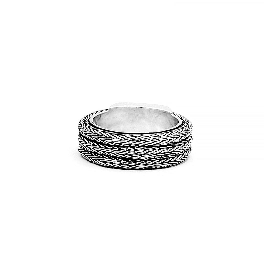 Zardozi woven ring in Sterling silver