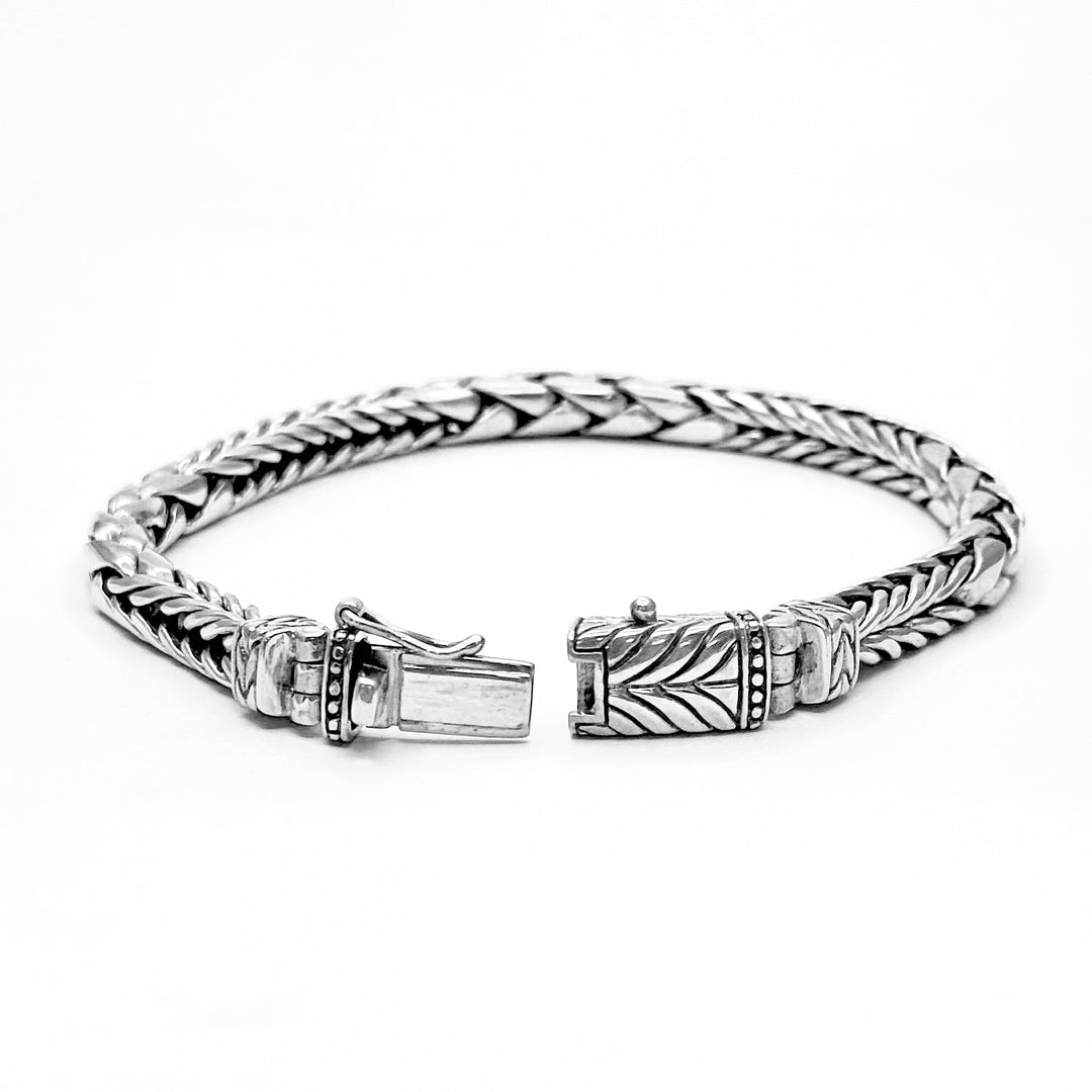 Dual Woven Bali Link Bracelet in 925 sterling silver