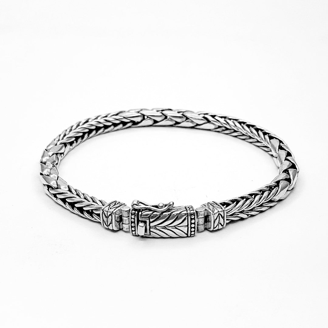 Dual Woven Bali Link Bracelet in 925 sterling silver