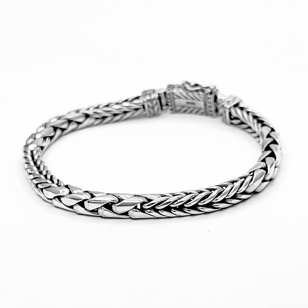 Dual Woven Bali Link Bracelet in 925 sterling silver