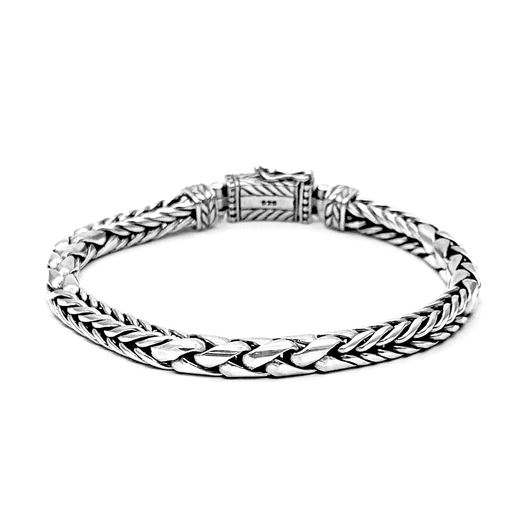 Dual Woven Bali Link Bracelet in 925 sterling silver