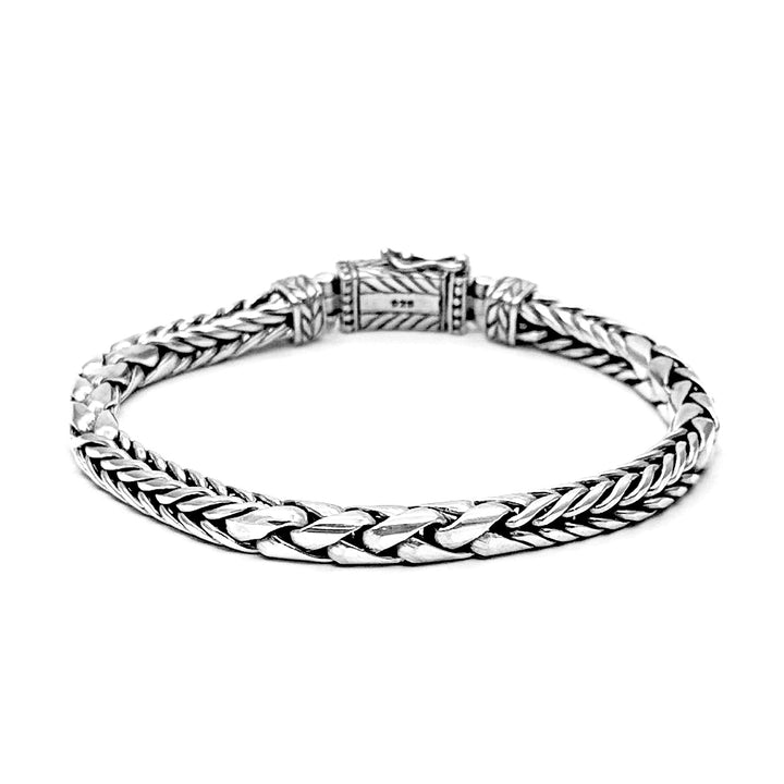 Dual Woven Bali Link Bracelet in 925 sterling silver