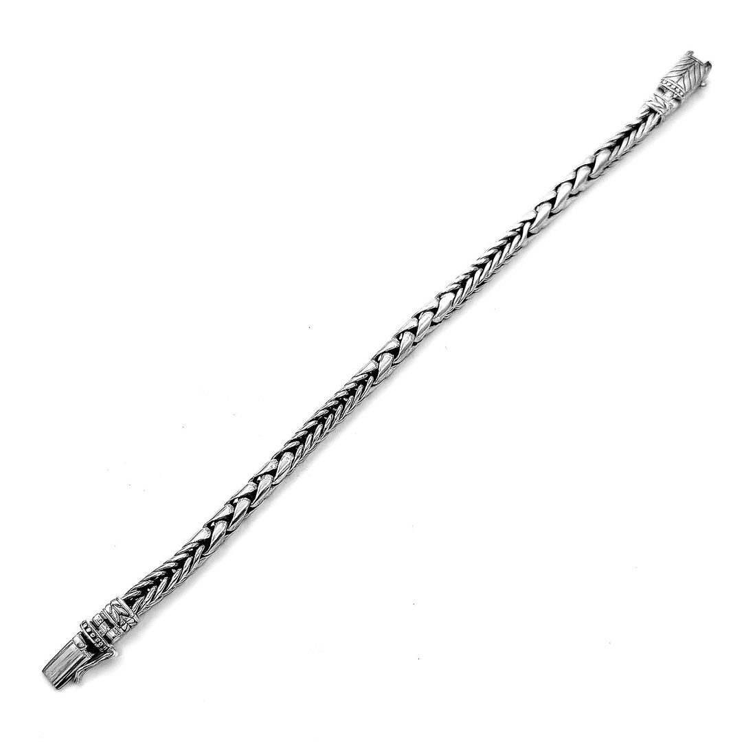 Dual Woven Bali Link Bracelet in 925 sterling silver