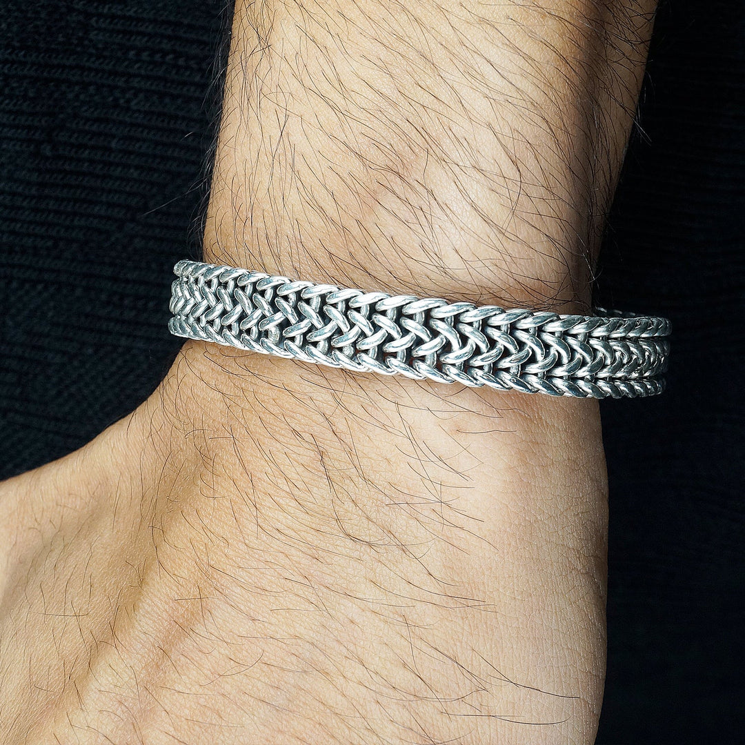 Woven Bali Link Bracelet in 925 sterling silver