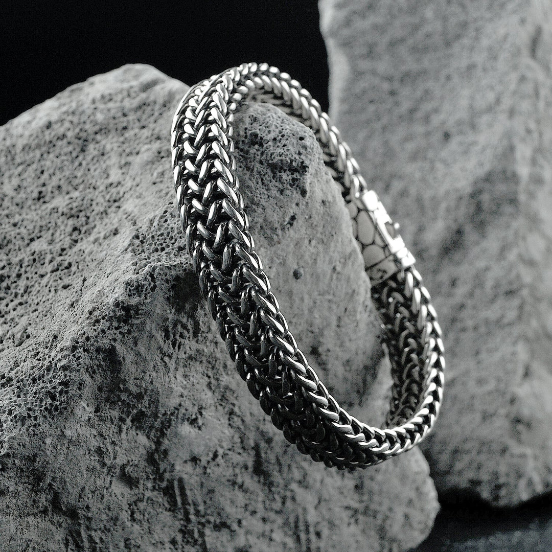 Woven Bali Link Bracelet in 925 sterling silver
