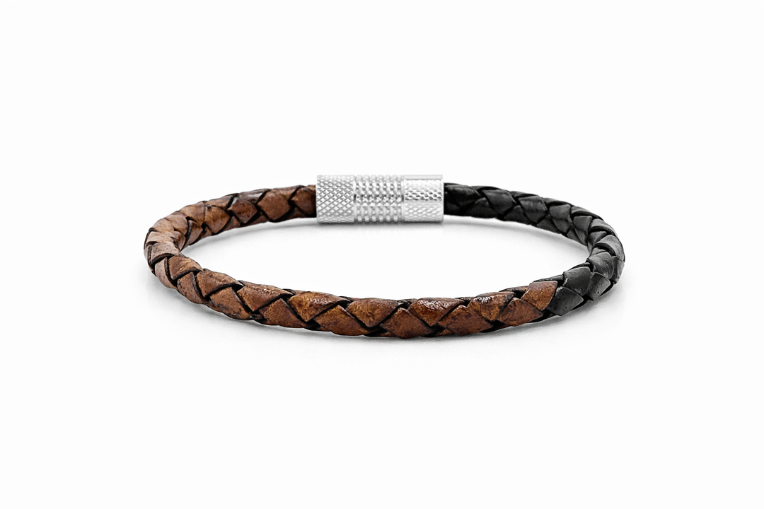 5mm Round bracelet in Genuine multi colour Leather