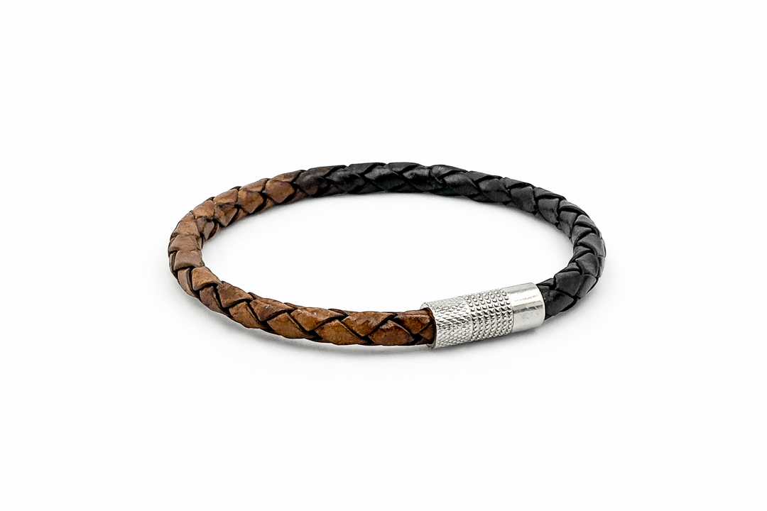 5mm Round bracelet in Genuine multi colour Leather