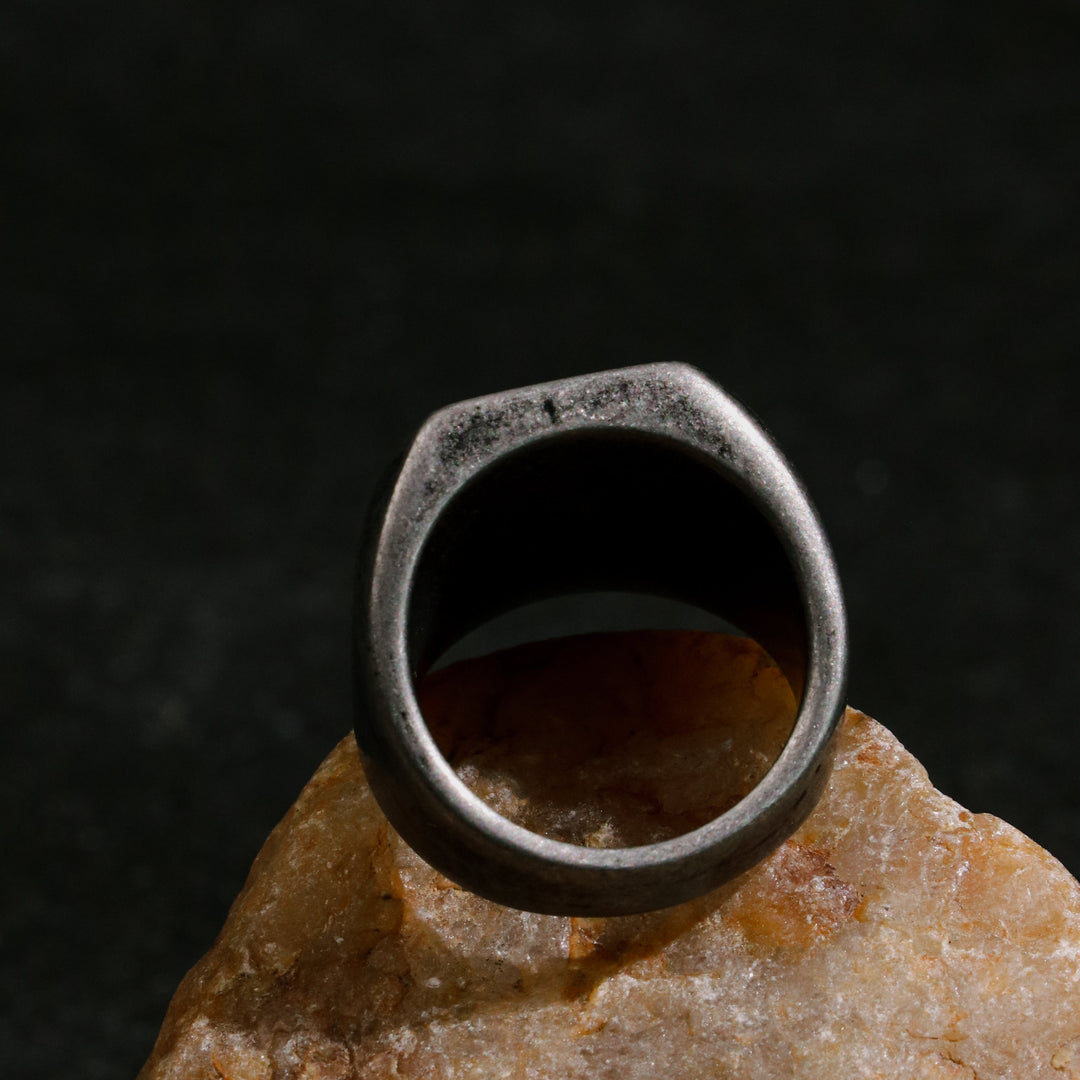 Solid Signet ring in Vintage oxidized finish