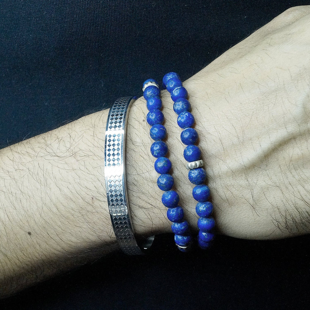 Diamond patternd Kada bangle Bracelet in Silver
