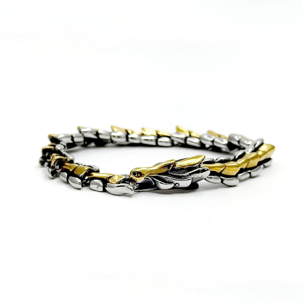The Falcon chain Bracelet in Yellow & Oxidized Finish