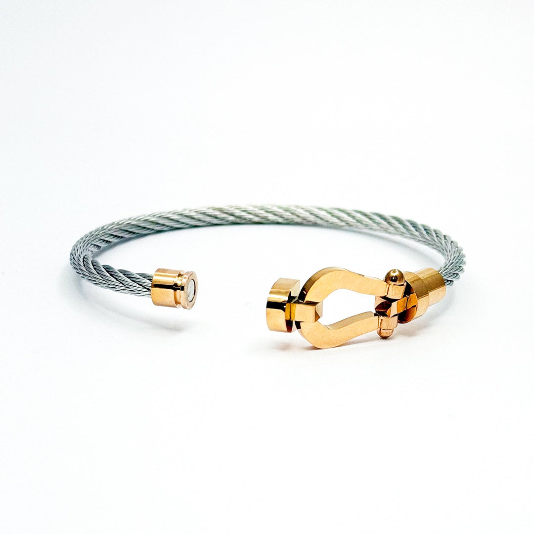 Magnetic Belt buckle with Twisted rope bracelet