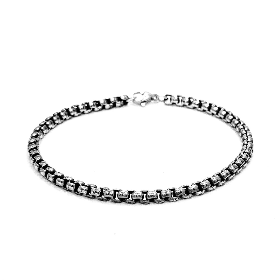Box Chain & Bracelet combo in Oxidized finish