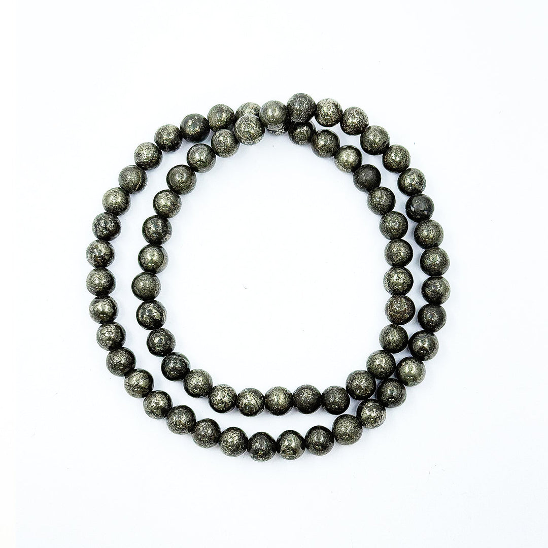Money magnet Pyrite stone Two Layer Wrap Bracelet