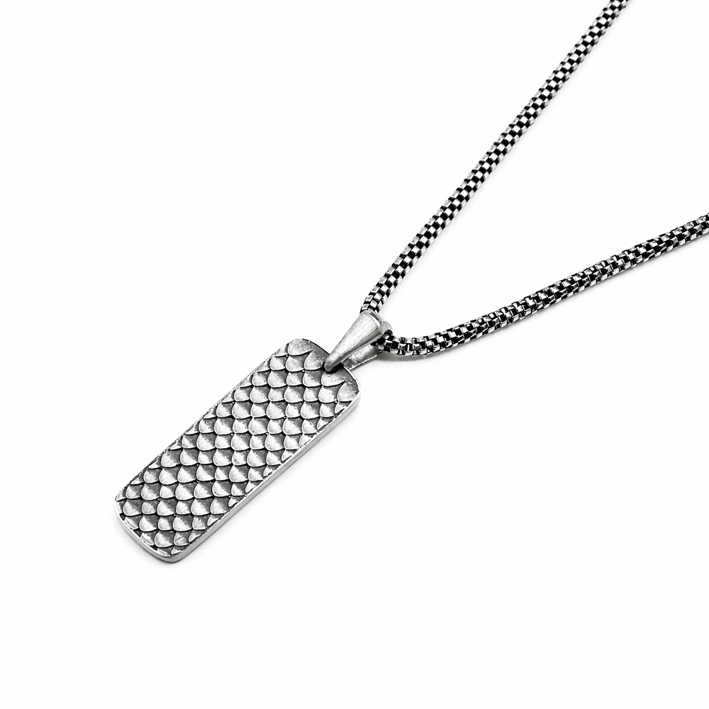 Draconique - Sterling Silver Men's Tag Pendant