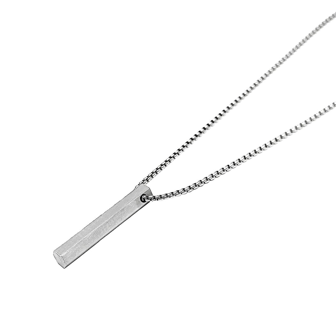 Mens Engravable Solid Bar pendant in Stainless steel