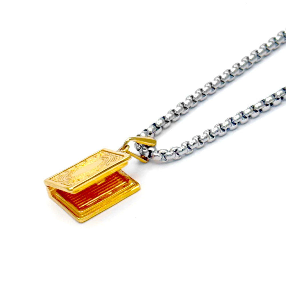 Secret Gold Book Pendant chain