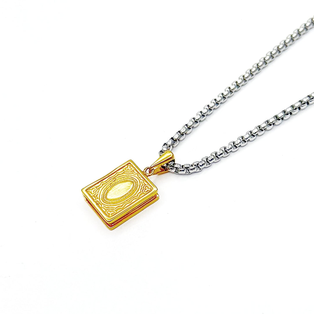 Secret Gold Book Pendant chain