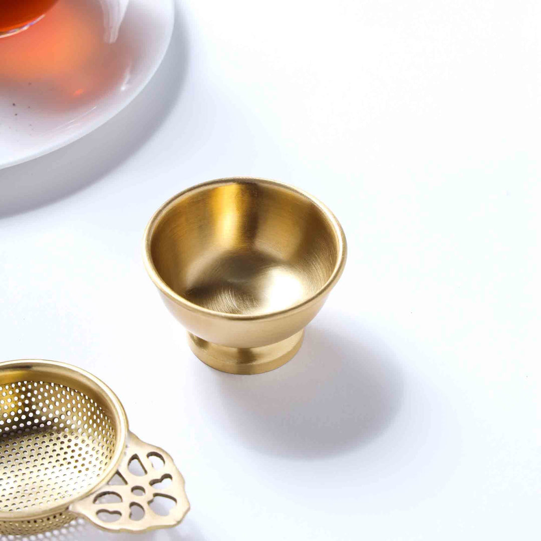 Lluvia Tea Brass Tea Infuser with Drip Bowl