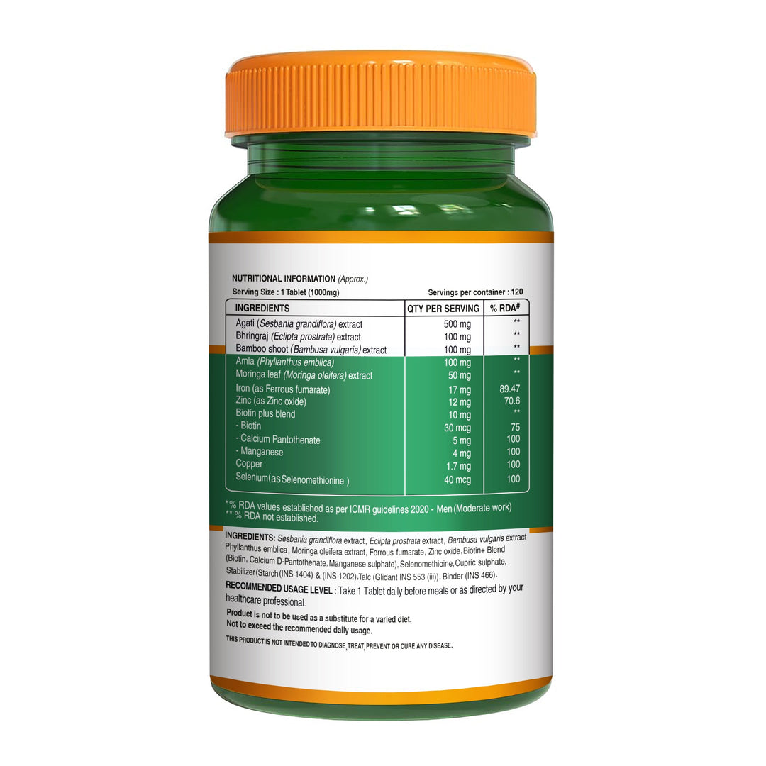 Biotin Tablet with Sesbania Extract – Vegetarian Tablets for Hair & Skin Support