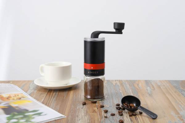 The Bean Co Roasters Manual Coffee Grinder | Adjustable Settings, Borosilicate Glass | Pink