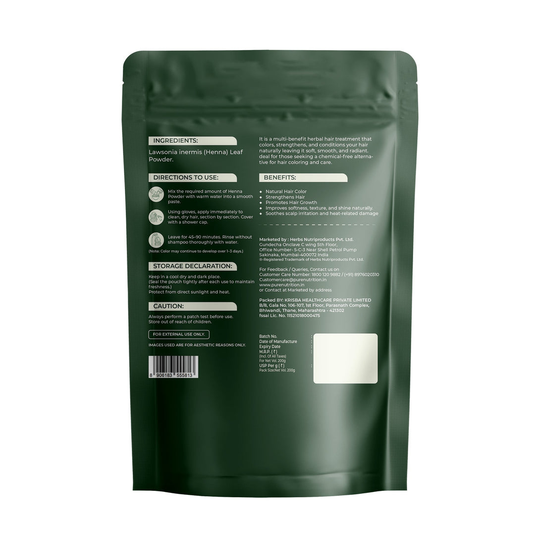 Natural Henna Powder for Hair Chemical-Free Hair Coloring & Conditioning